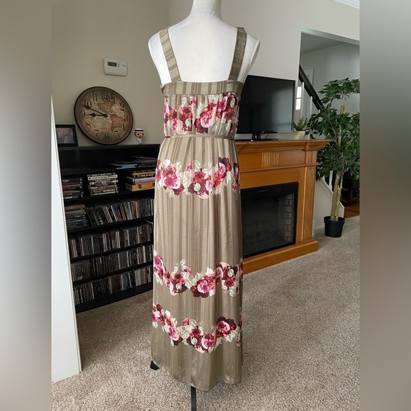 Banana Republic Floral Print Peasant Maxi Dress Size 0 Resort Wear Whimsigoth - Picture 9 of 12